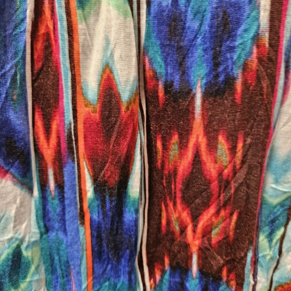Tie Dye Elastic Waistband Cap Sleeve Top - Picture 6 of 13